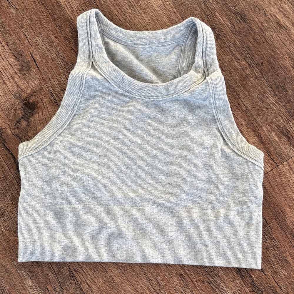 Alo yoga gray crop bra top